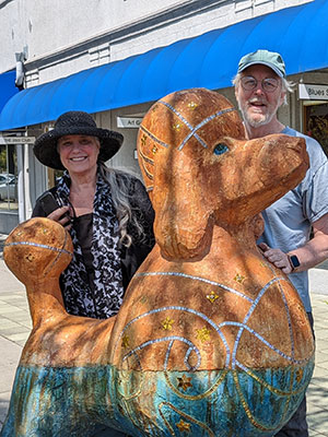 Robyn Spencer-Crompton and Peter Crompton with Celestial Poodle