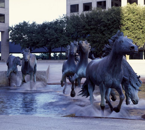 The Mustangs of Las Colina Sculpture of horses