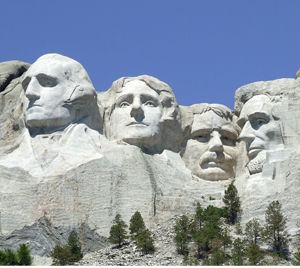 The presidents carved 0n Mt. Rushmore